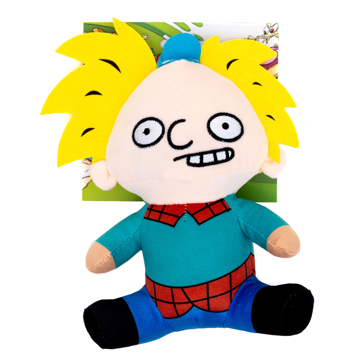 Dog Toy Squeaker Plush - Hey Arnold! Arnold Full Body Sitting Pose Dog Toy Squeaky Plush Nickelodeon