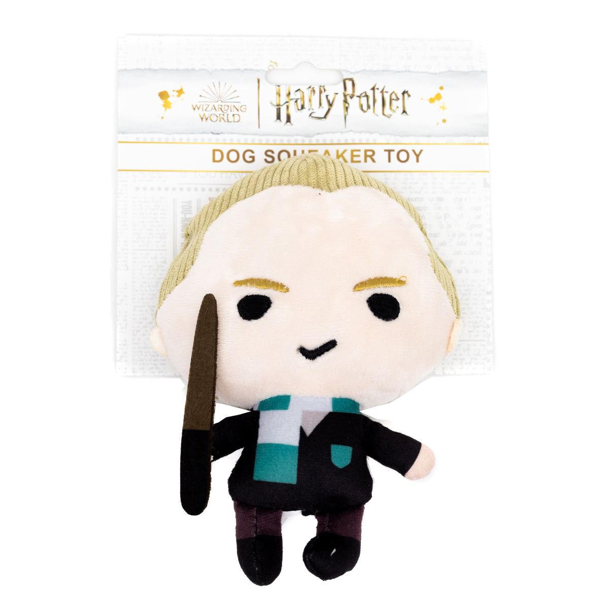 Dog Toy Squeaker Plush - Harry Potter Draco Malfoy Standing Charm Full Body Pose Dog Toy Squeaky Plush Harry Potter