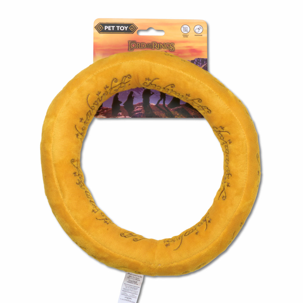 Dog Toy Squeaker Plush - The Lord of the Rings One Ring Golden Yellow Dog Toy Squeaky Plush The Lord of the Rings