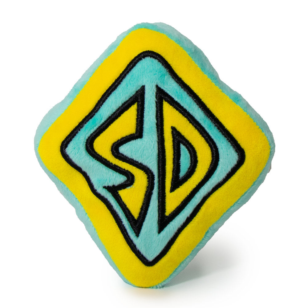 Dog Toy Squeaky Plush - Scooby Doo SD Dog Collar Logo Blue Yellow Dog Toy Squeaky Plush Hanna Barbera