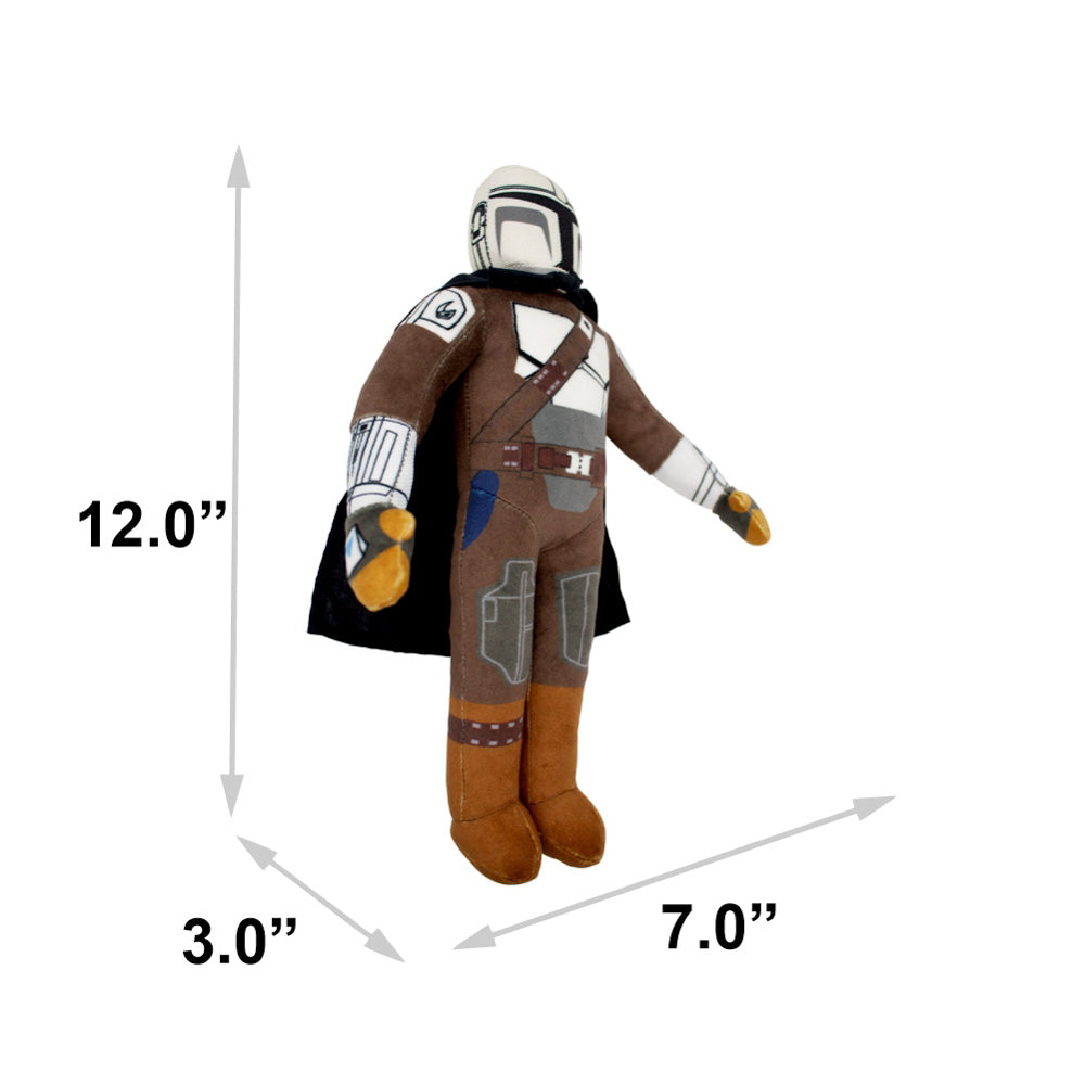 Dog Toy Squeaker Plush - Star Wars The Mandalorian Standing Figure Pose Dog Toy Squeaky Plush Star Wars