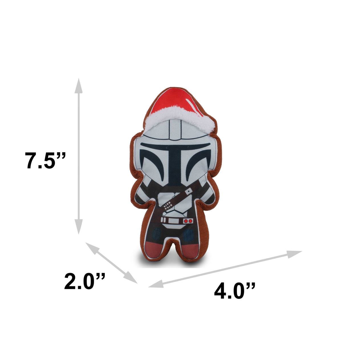 Dog Toy Squeaker Plush - Star Wars Holiday Mandalorian Santa Cookie Replica Dog Toy Squeaky Plush Star Wars