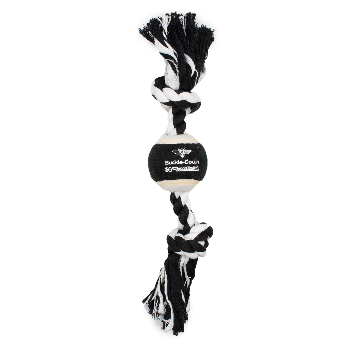 Dog Toy Tennis Ball Rope Toy - Star Wars Stromtrooper Face White Black + White Black Rope Dog Toy Rope Toy Star Wars