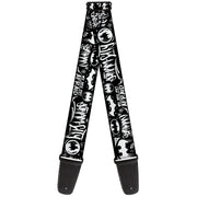 Guitar Strap - Batman Gotham City Graffiti Collage Black/White Guitar Straps DC Comics   