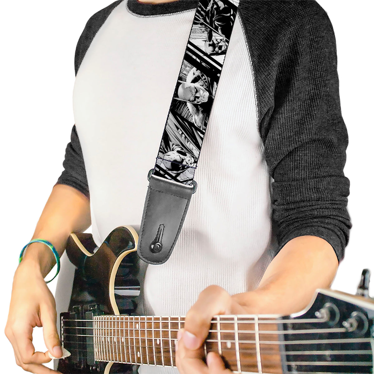 Guitar Strap - Batman Hush Pose Sketches Black/White Guitar Straps DC Comics   