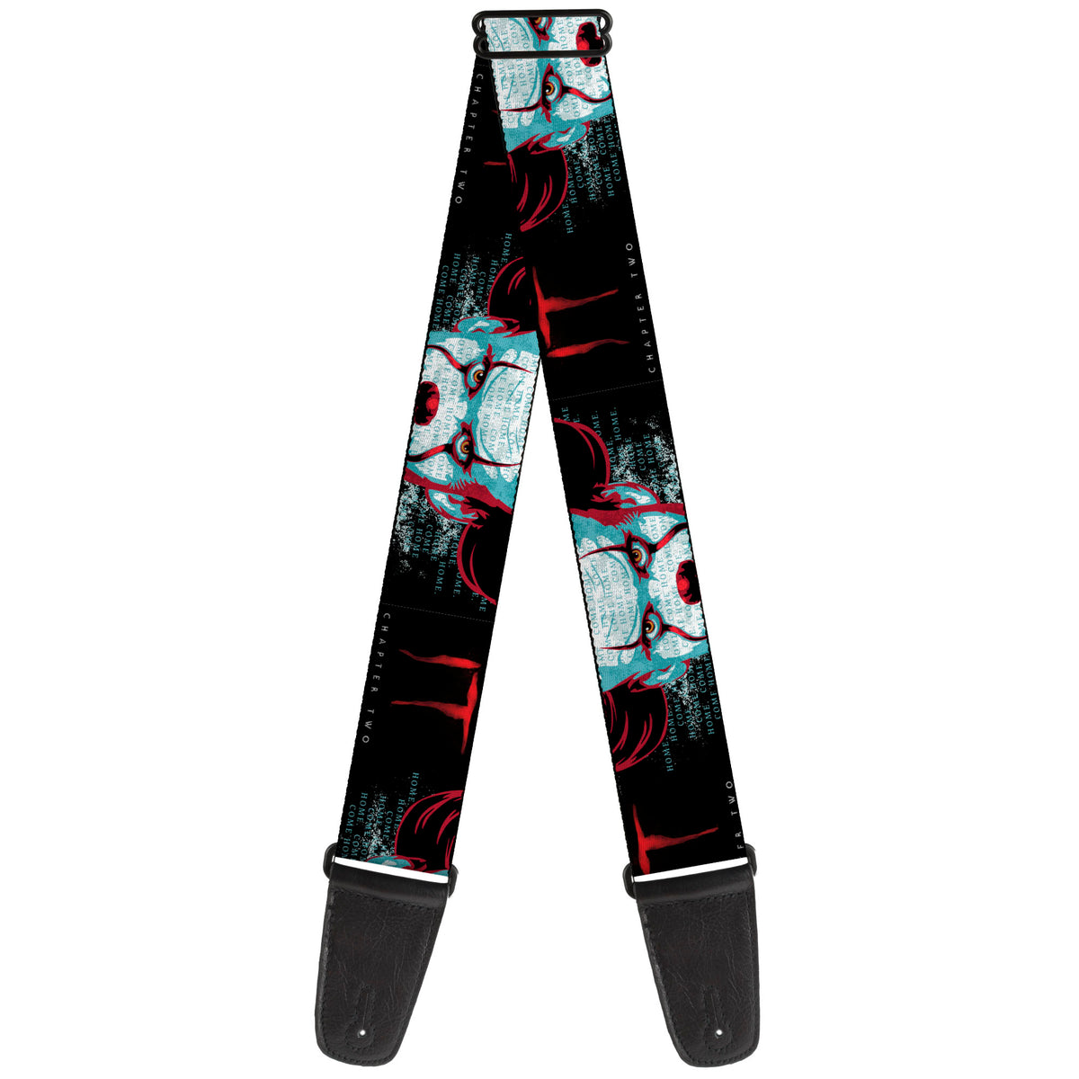 Guitar Strap - IT CHAPTER TWO Pennywise Face CLOSE-UP Black/Red/Blues Guitar Straps IT