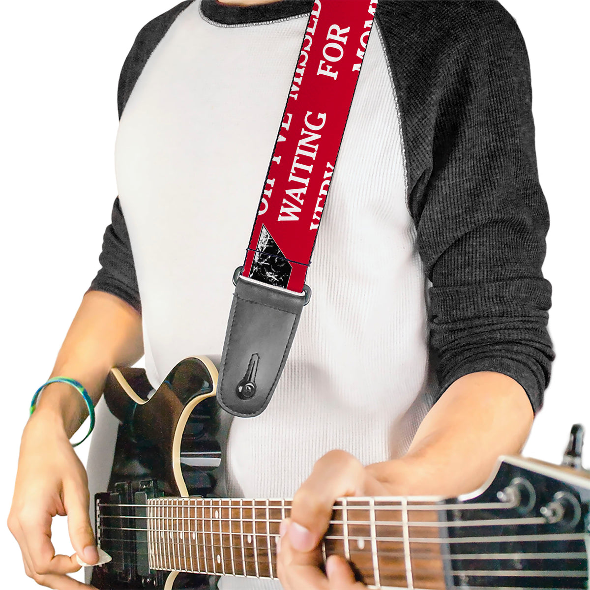 Guitar Strap - IT Pennywise Poses and Quotes Collage Red/White/Grays Guitar Straps IT
