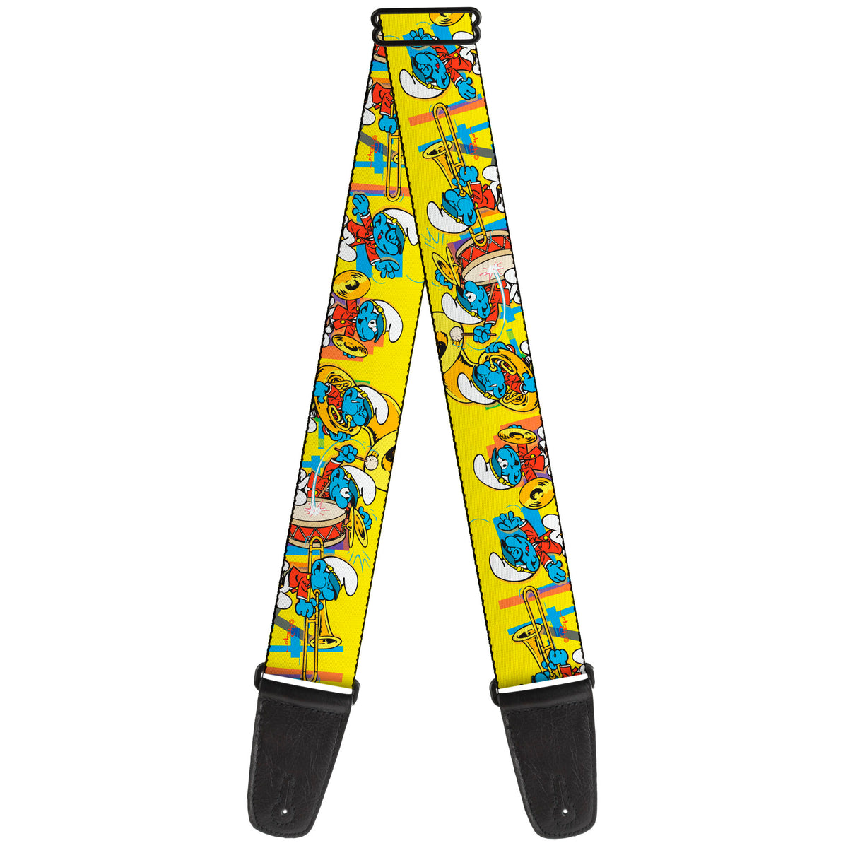 Guitar Strap - The Smurfs Carnival Party Band Line Yellow Guitar Straps The Smurfs