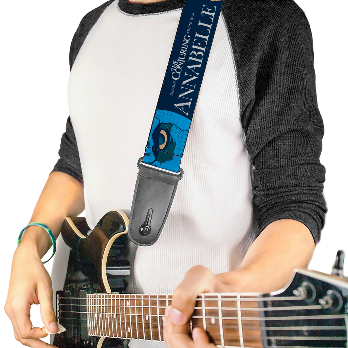 Guitar Strap - ANNABELLE Pop Art Scenes and Title Logo Multi Color Guitar Straps Annabelle