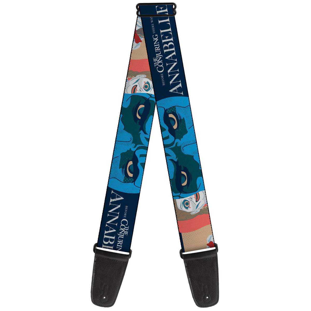 Guitar Strap - ANNABELLE Pop Art Scenes and Title Logo Multi Color Guitar Straps Annabelle