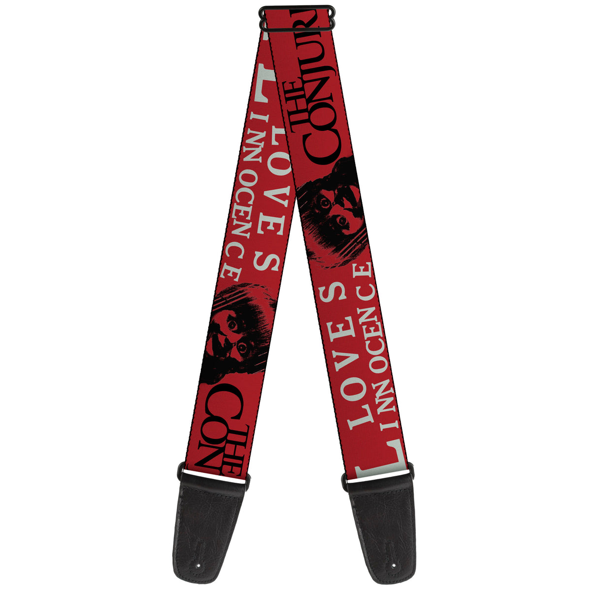 Guitar Strap - THE CONJURING EVIL LOVES INNOCENCE Annabelle Red/Black/White Guitar Straps The Conjuring