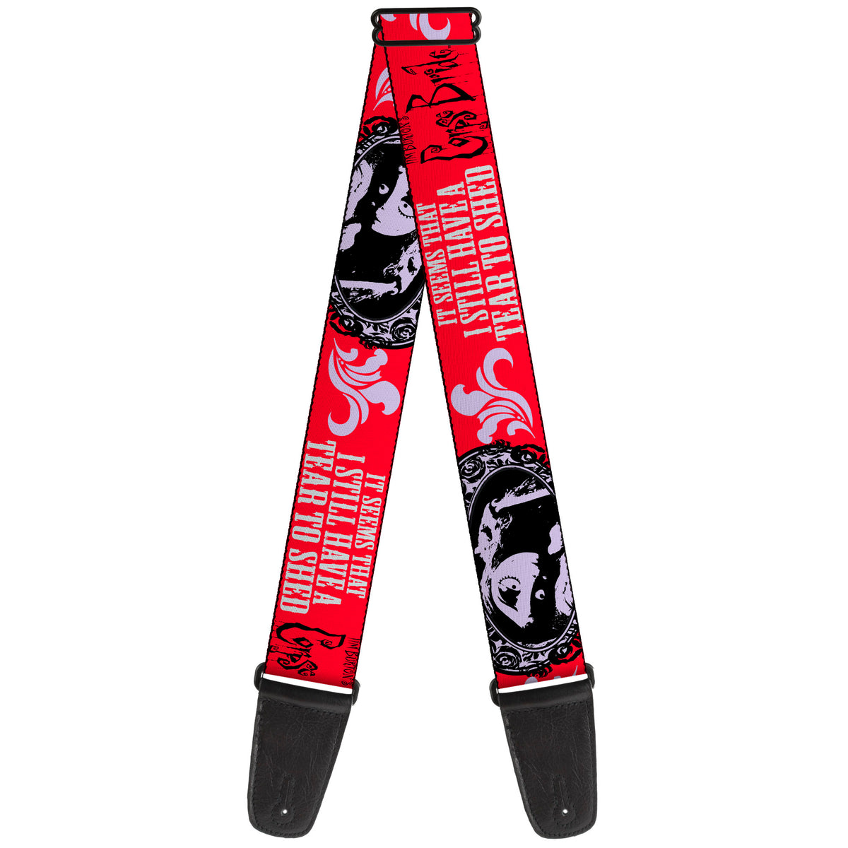 Guitar Strap - CORPSE BRIDE Emily TEAR TO SHED Pose Red/White/Black Guitar Straps Corpse Bride