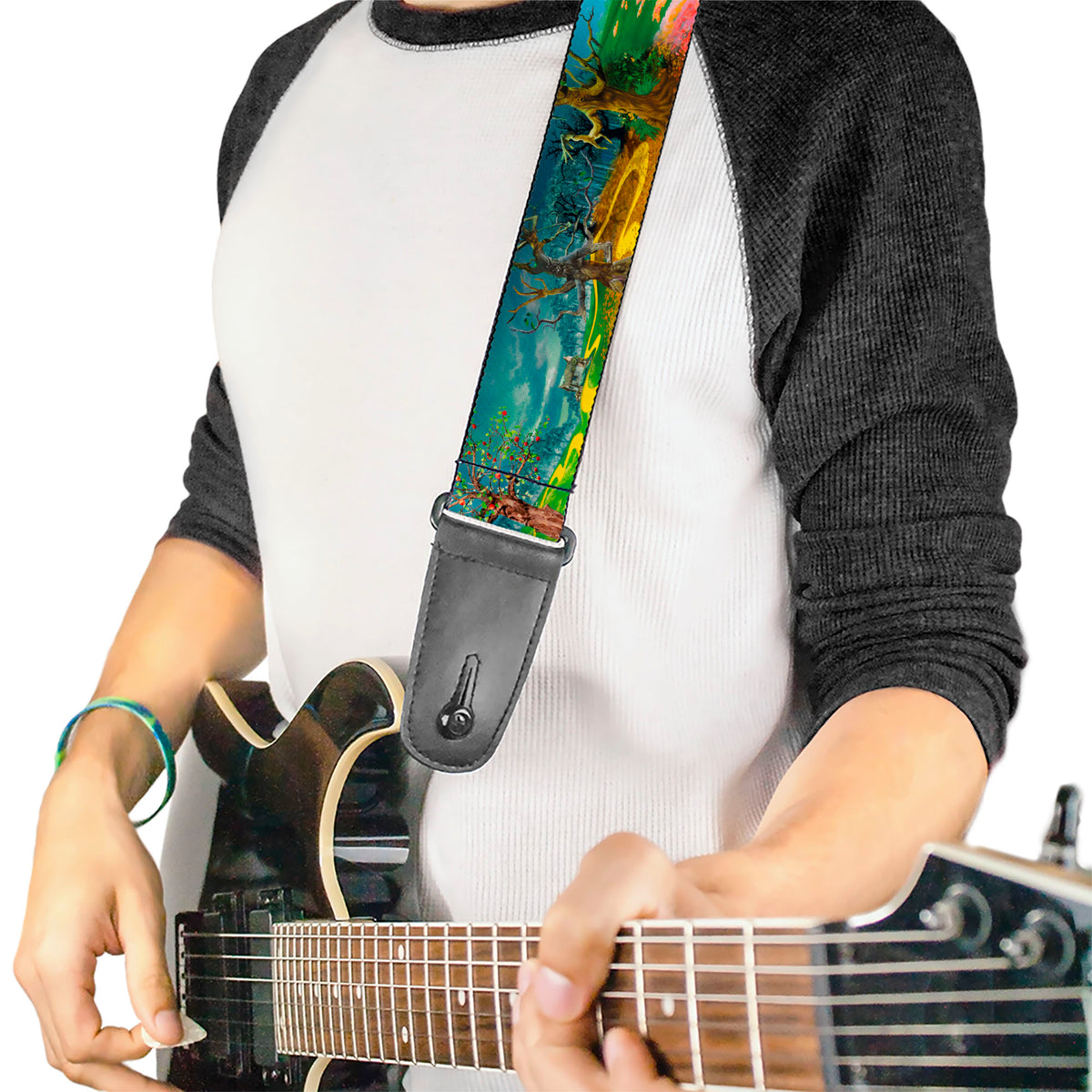 Guitar Strap - The Wizard of Oz Yellow Brick Road Scenes Guitar Straps The Wizard of Oz