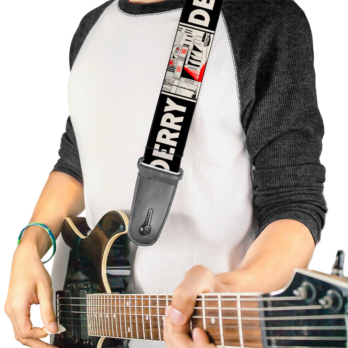 Guitar Strap - IT Welcome to Derry Vintage Movie Theatre Scene Black/White Guitar Straps IT