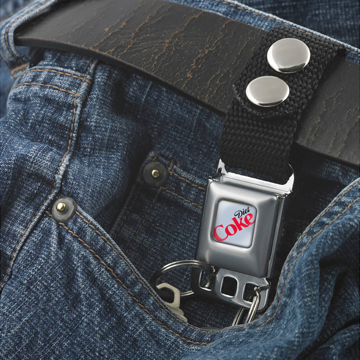 Keychain - DIET COKE Logo Full Color Gray/Black/Red Keychains Coca-Cola