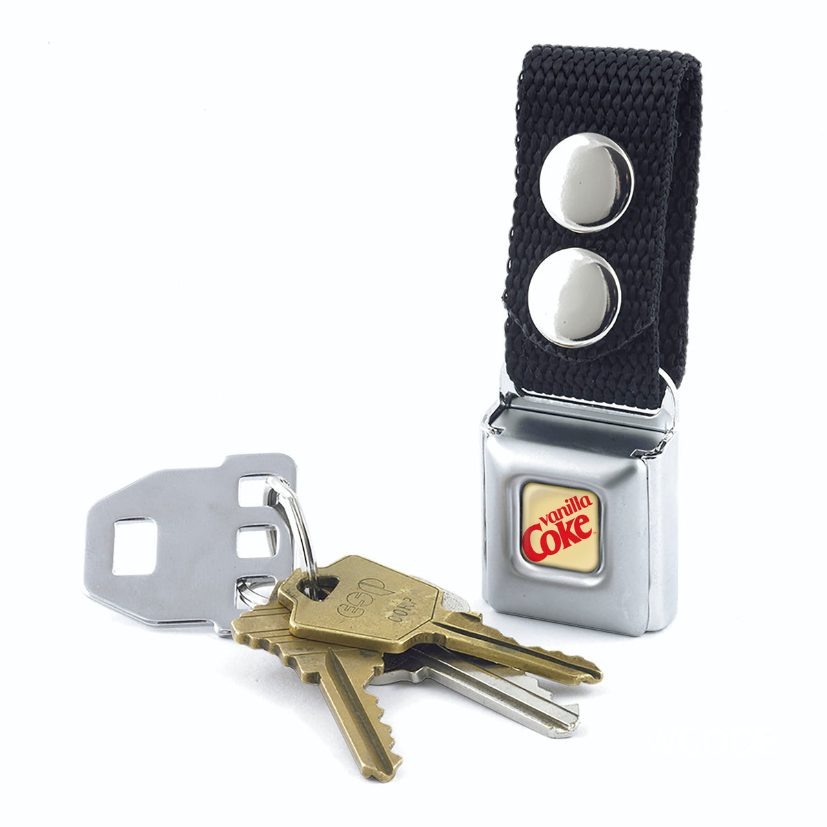 Keychain - VANILLA COKE Logo Full Color Ivory/Red Keychains Coca-Cola
