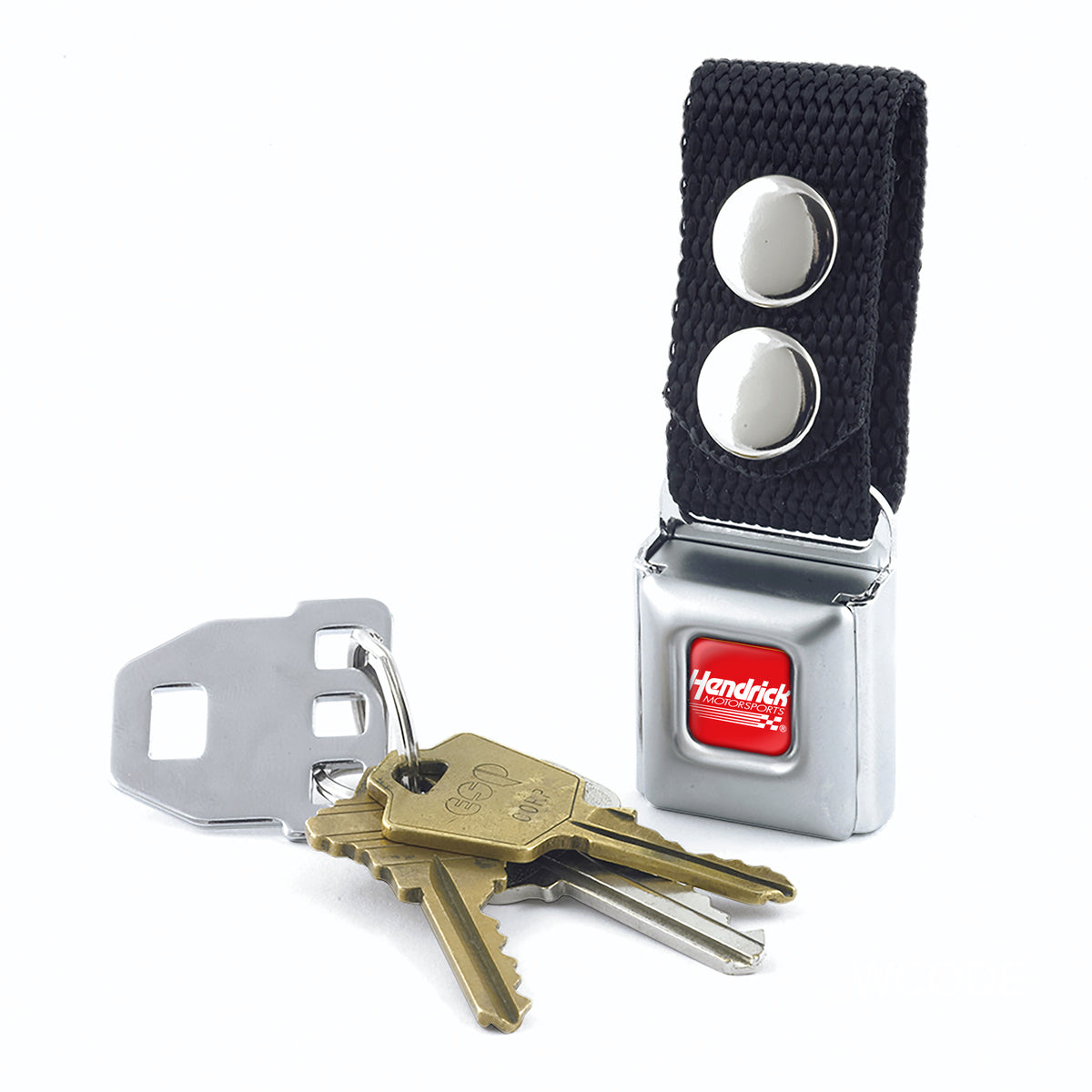 Keychain - HENDRICK MOTORSPORTS Checker Logo Full Color Red/White - Black Keychains Hendrick Motorsports