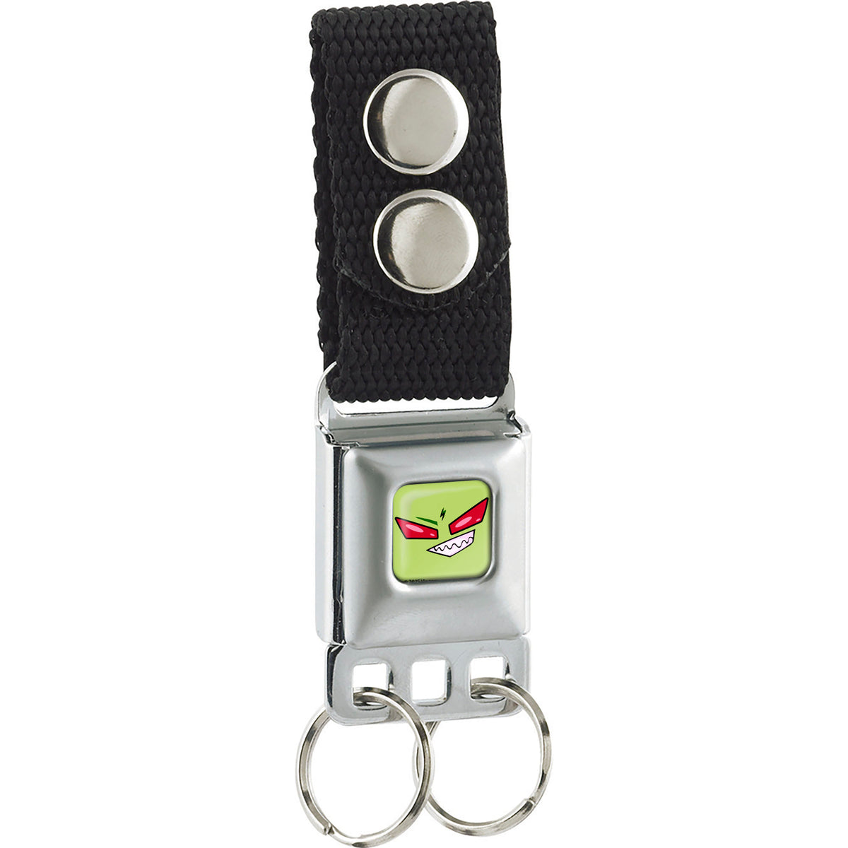 Keychain - Invader Zim Face Close-Up Full Color Green Keychains Invader Zim