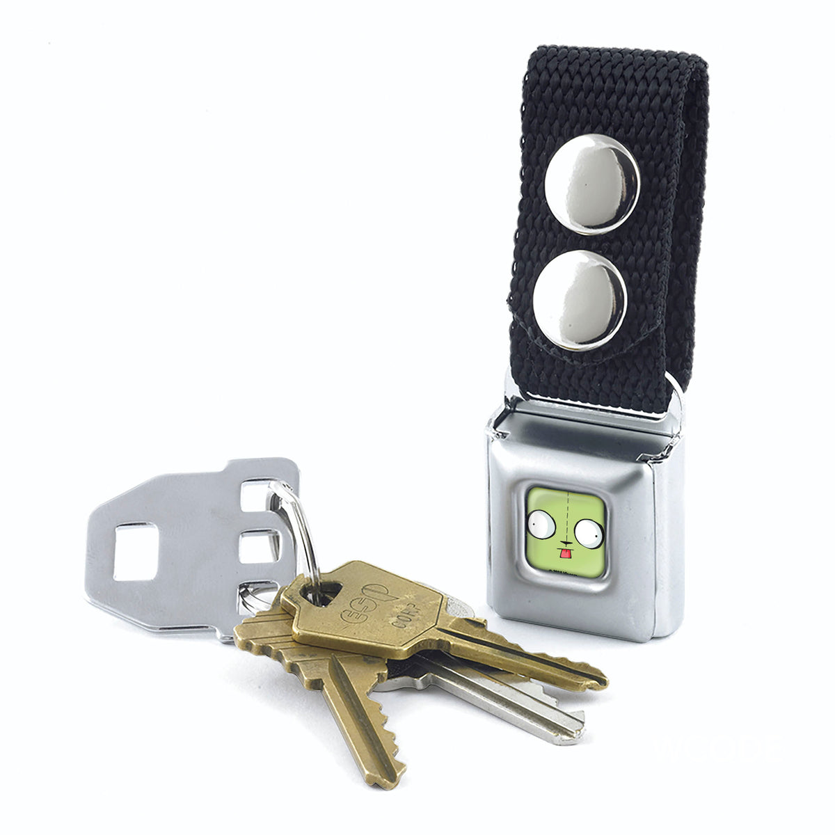 Keychain - Invader GIR Face Close-Up Full Color Green Keychains Invader Zim
