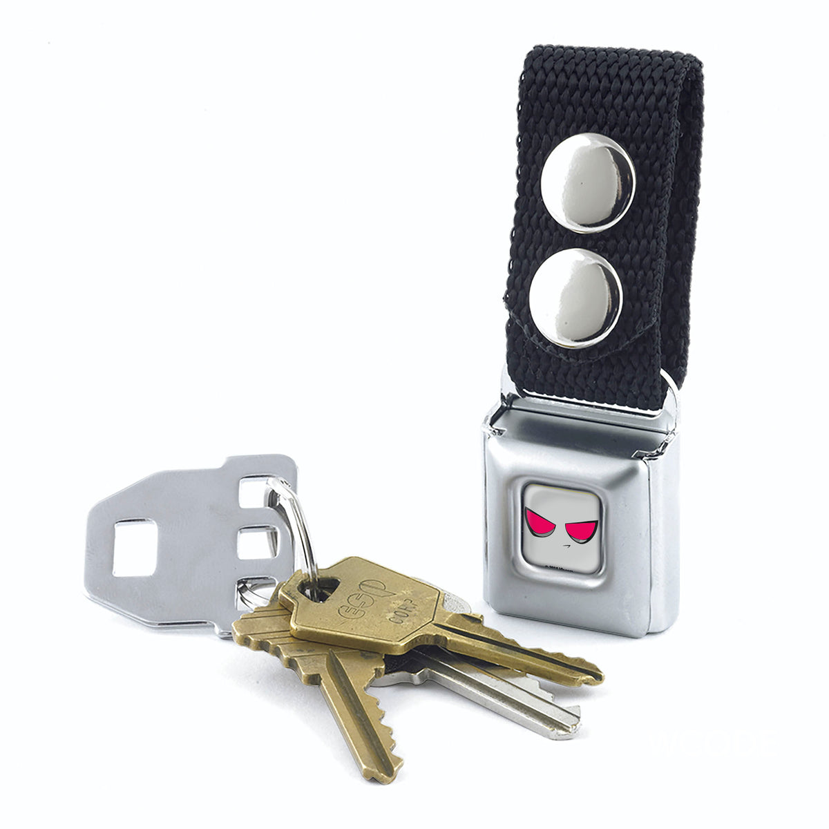 Keychain - Invader GIR Red Eyes Face Close-Up Full Color Gray Keychains Invader Zim