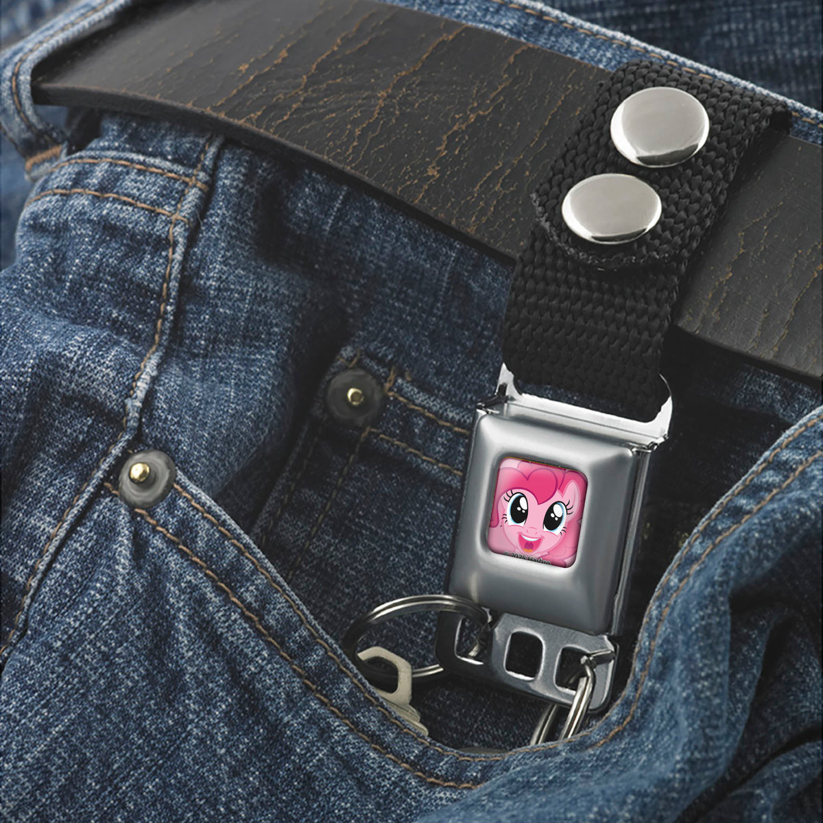 Keychain - My Little Pony Pinkie Pie Face Close-Up Full Color Pink Keychains Hasbro
