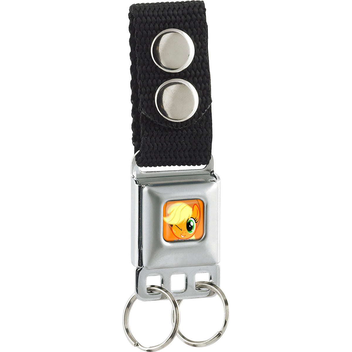 Keychain - My Little Pony Applejack Face Close-Up Full Color Orange Keychains Hasbro