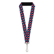 Lanyard - 1.0" - Holiday Christmas Stocking and Snowflake Blue/WhiteRed Lanyards Buckle-Down