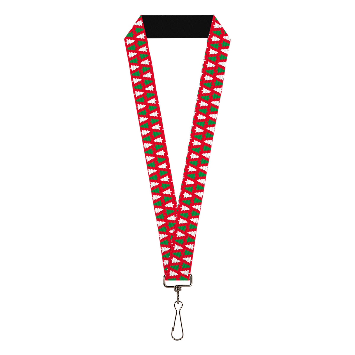 Lanyard - 1.0" - Holiday Cookie Cutter Christmas Tree Red/Green/White Lanyards Buckle-Down