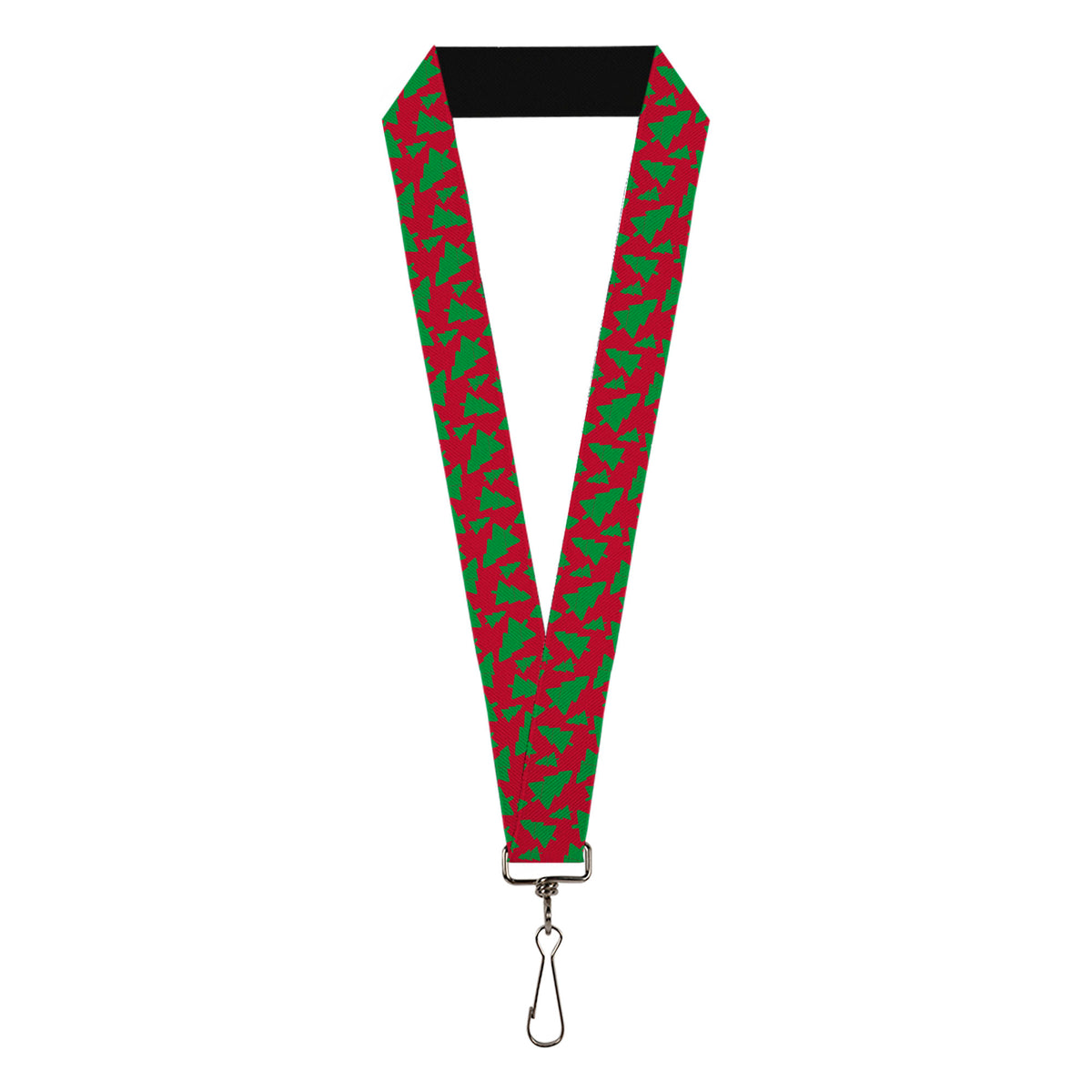 Lanyard - 1.0" - Holiday Cookie Cutter Christmas Tree Scattered Red/Green Lanyards Buckle-Down