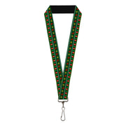 Lanyard - 1.0" - Christmas Sweater Stitch Green White Gold Red Lanyards Buckle-Down