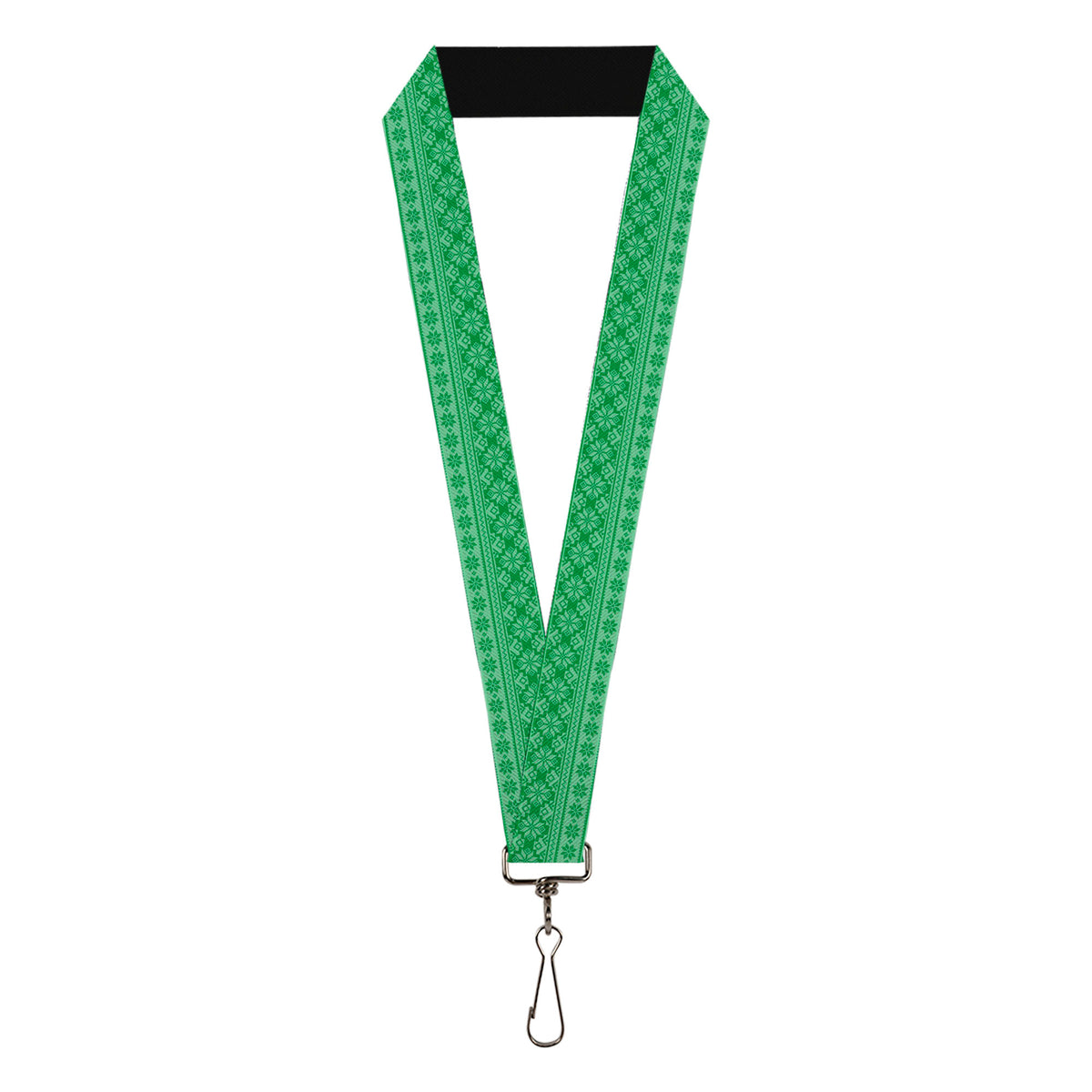 Lanyard - 1.0" - Christmas Holiday Fair Isle Stitch Pattern Greens Lanyards Buckle-Down