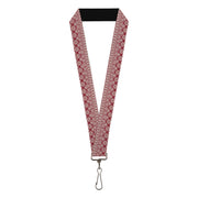 Lanyard - 1.0" - Christmas Holiday Fair Isle Stitch Pattern White/Red Lanyards Buckle-Down