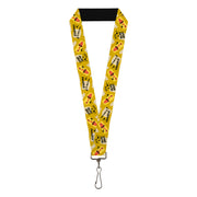 Lanyard - 1.0" - A Christmas Story IT'S A MAJOR AWARD Lamp Icons Collage Yellow Lanyards A Christmas Story