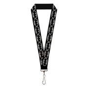 Lanyard - 1.0" - Batman Shield Black Silver Lanyards DC Comics