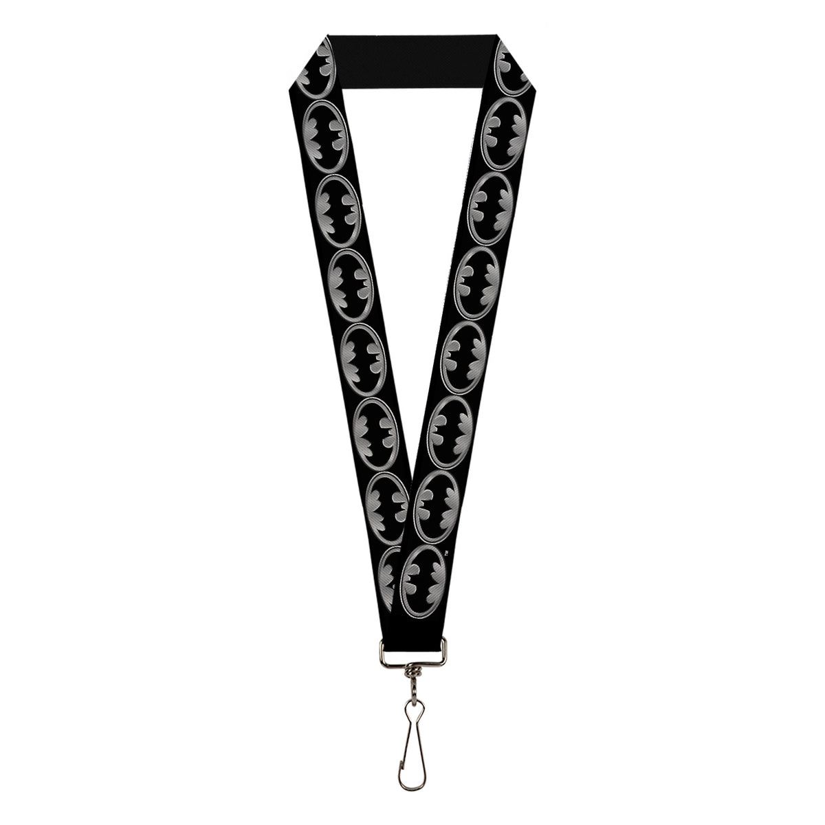 Lanyard - 1.0" - Batman Shield Black Silver Lanyards DC Comics