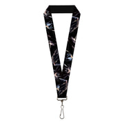 Lanyard - 1.0" - Batman 4-Vivid Action Poses Black Lanyards DC Comics