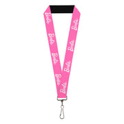 Lanyard - 1.0" - BARBIE Script Signature Logo Pink/White Lanyards Barbie
