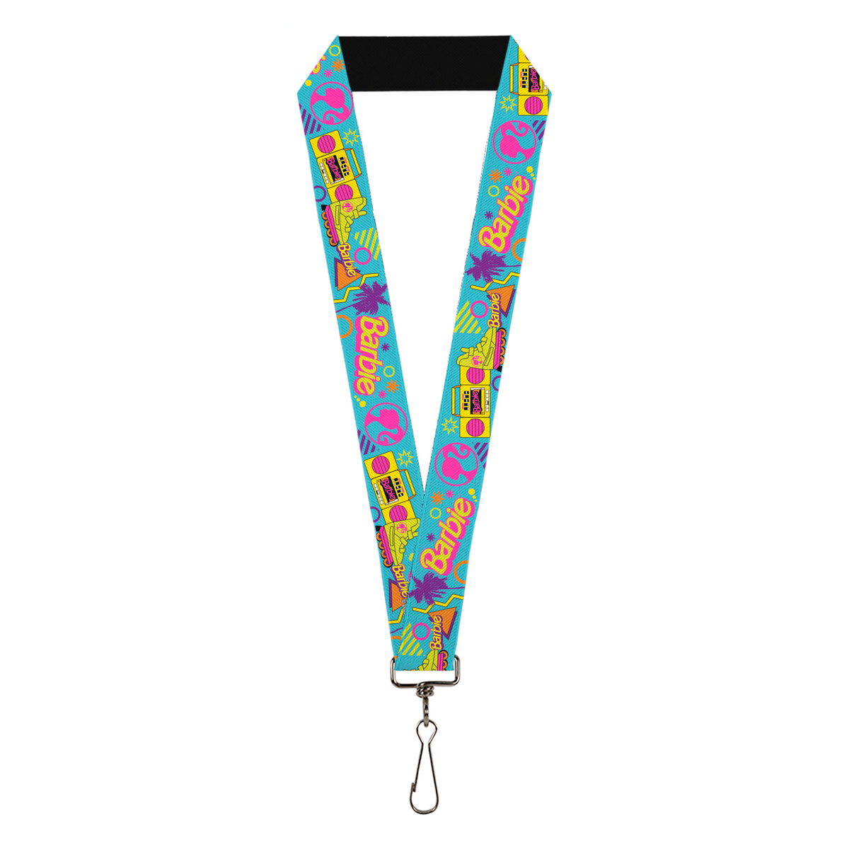 Lanyard - 1.0" - BARBIE Eighties Icons Bright Blue/Multi Color Lanyards Barbie