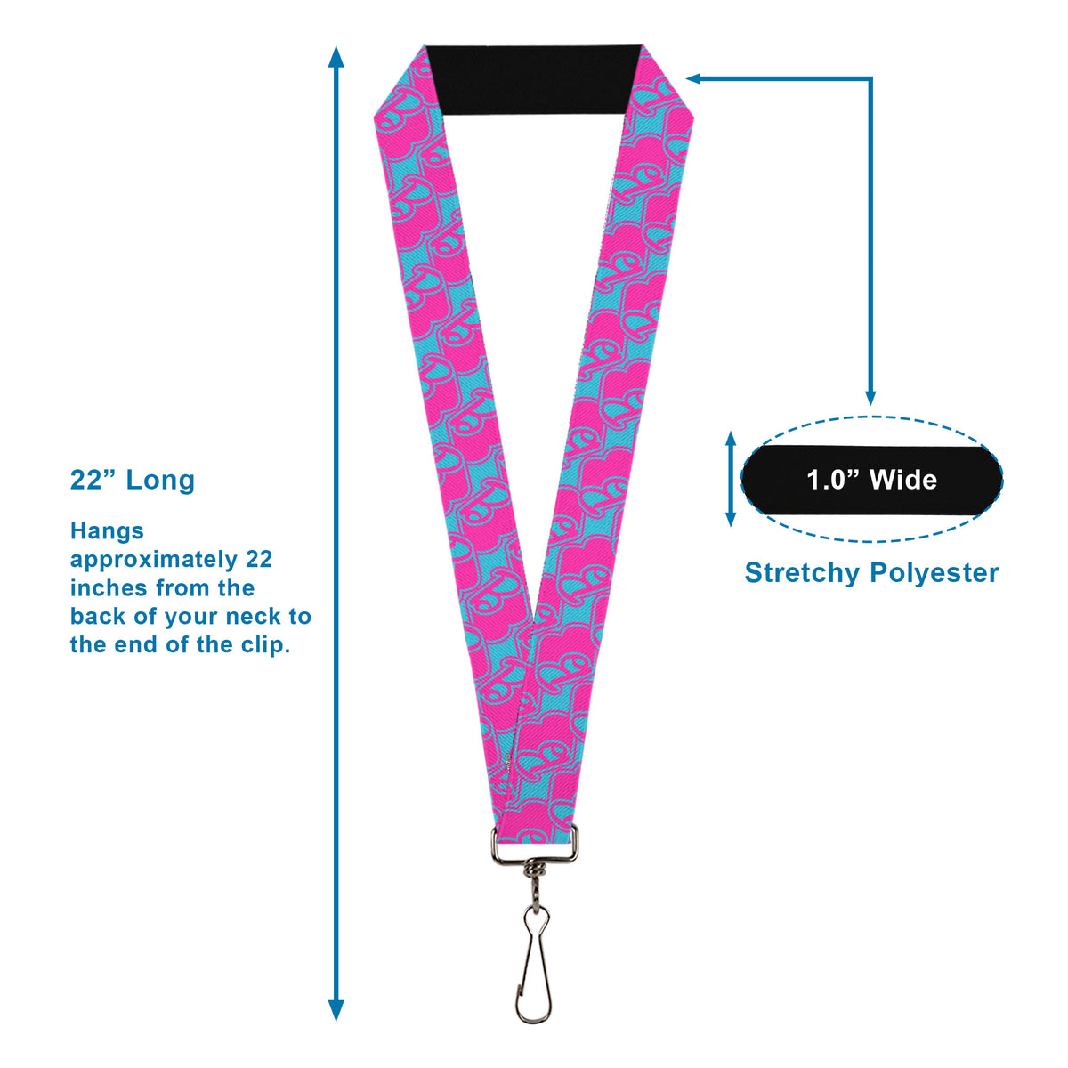 Lanyard - 1.0" - Barbie B Icon Blue/Pink Lanyards Barbie