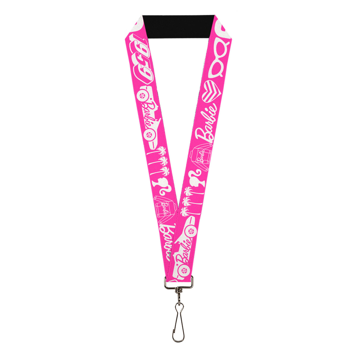 Lanyard - 1.0" - BARBIE Script Signature and Icons Pink/White Lanyards Barbie
