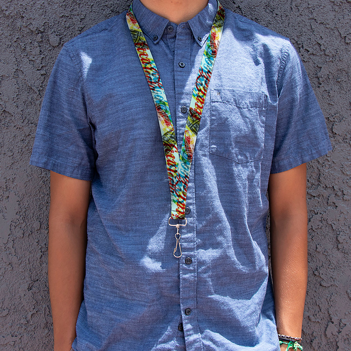 Lanyard - 1.0" - COCA-COLA COKE Logos and Bottle Pop Art Multi Color Lanyards Coca-Cola