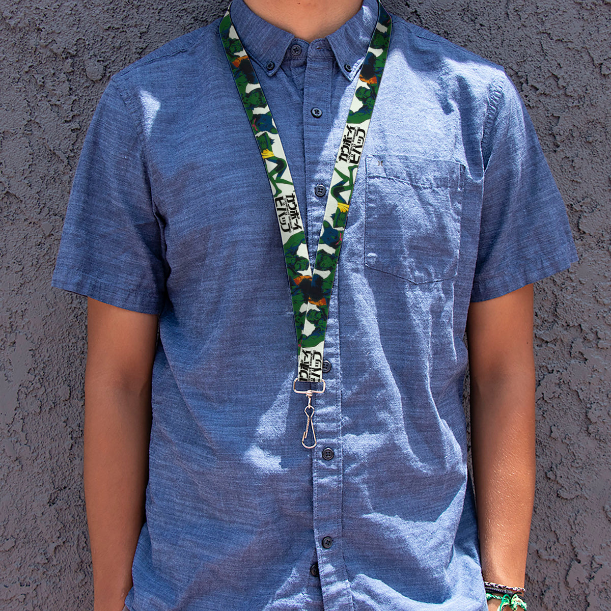 Lanyard - 1.0" - COWBOY BEBOP Crew Group Pose and Title Logo White/Black/Greens Lanyards Cowboy Bebop
