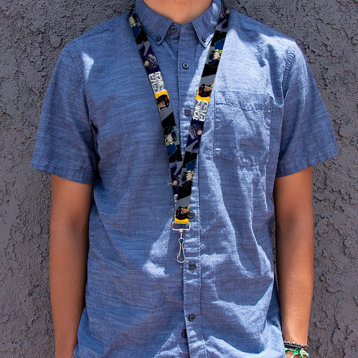 Lanyard - 1.0" - COWBOY BEBOP Spike Vicious and Faye Pose and Title Logo Blues/Yellow Lanyards Cowboy Bebop