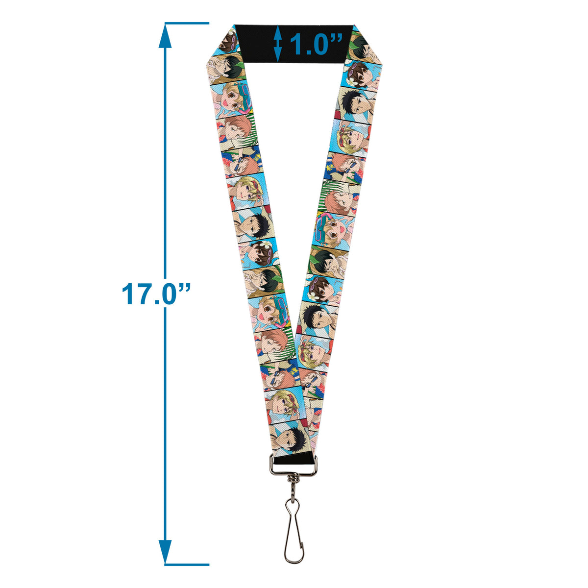 Lanyard - 1.0" - Ouran High School Host Club Seven Character Beach Day Pose Blocks Lanyards Ouran High School Host Club