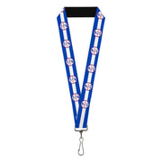 Lanyard - 1.0" - SHELBY Tiffany Split Stripe Blue White Red Lanyards Shelby