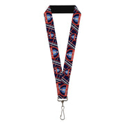 Lanyard - 1.0" - SHELBY Cobra/Plaid X Navy/Gray/Red Lanyards Shelby