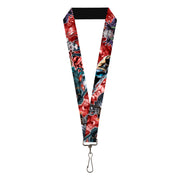 Lanyard - 1.0" - 5-Suicide Squad Villains Group Reds Lanyards DC Comics