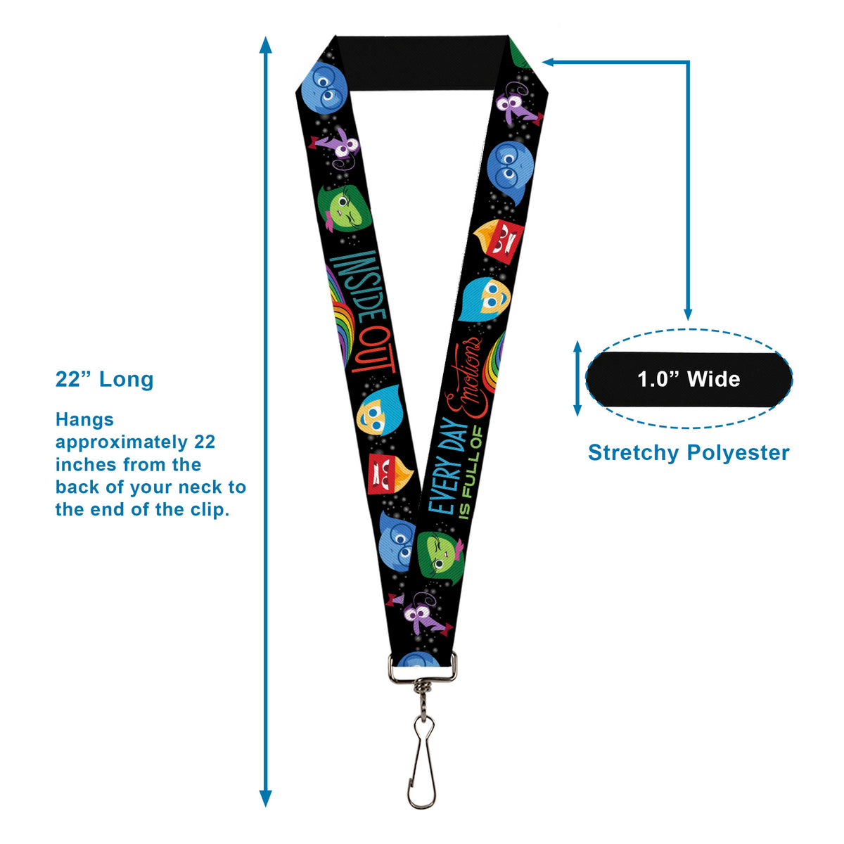 Lanyard - 1.0" - INSIDE OUT/Emotion Expressions/EVERY DAY IS FULL OF EMOTIONS Lanyards Disney