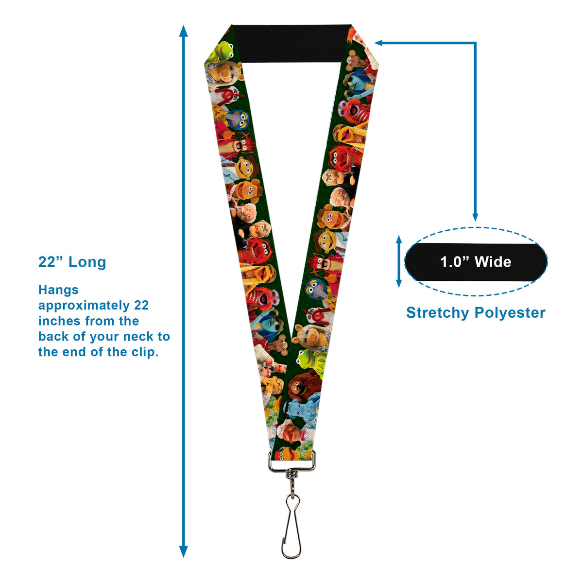 Lanyard - 1.0" - Muppets 20-Character Group Pose Greens Lanyards Disney