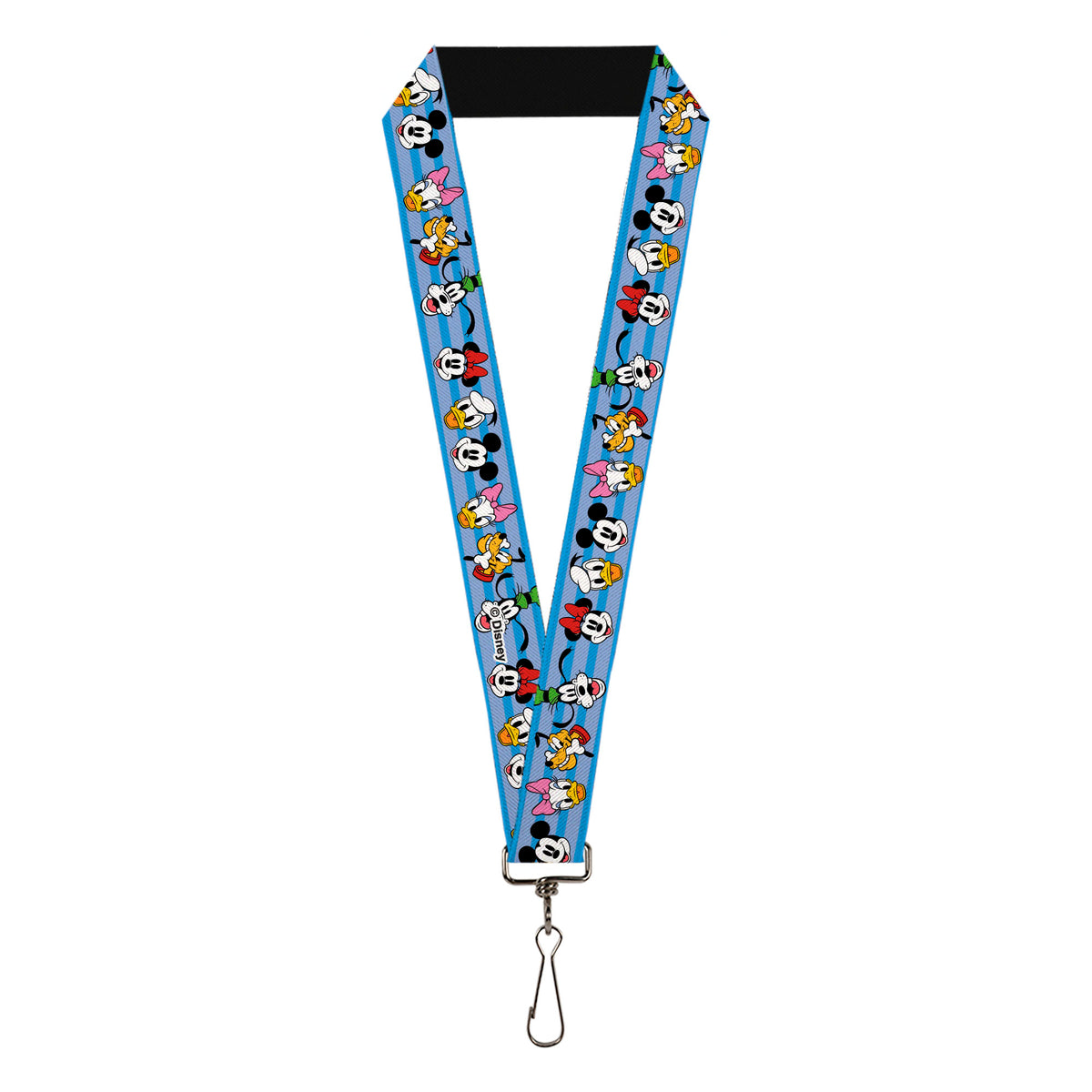 Lanyard - 1.0" - Disney The Sensational Six Smiling Faces Stripe Blues Lanyards Disney